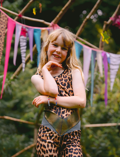 Leopard Print Kids Catsuit