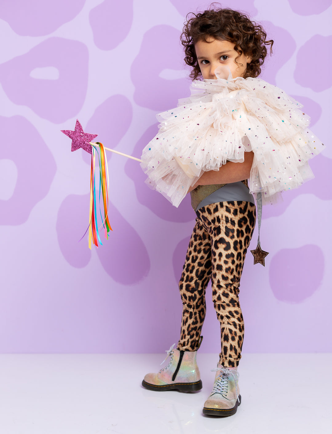leopard print kids catsuit on girl