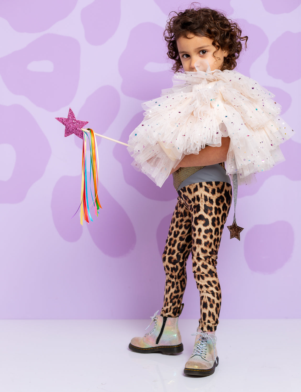 leopard print kids catsuit on girl