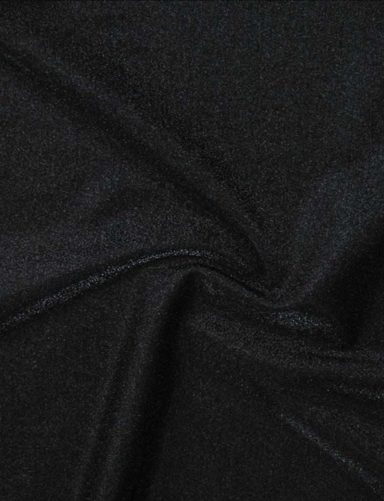 black glitter mesh fabric swatch