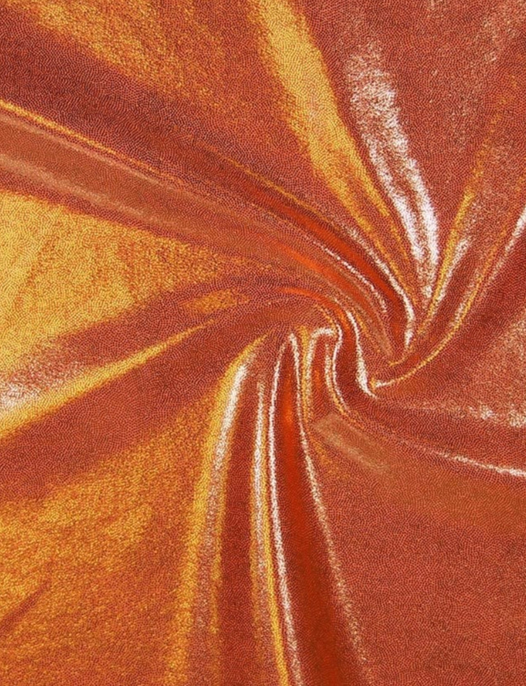 orange foil fabric swatch