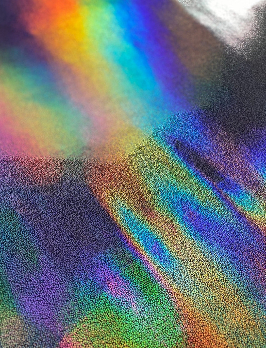 silver holographic fabric swatch